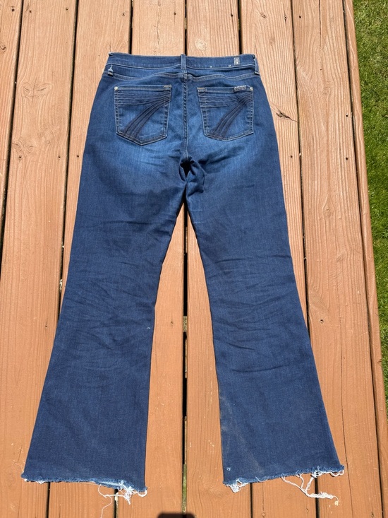 7 For All Mankind Denim - 7 For All Mankind Dark Blue Flare Wide-Leg Jeans